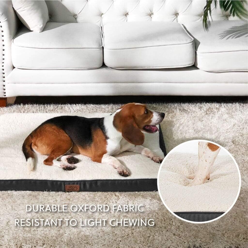 Bedsure Large Dog Bed for Small, Medium, Large Dogs/Cats Up to 75 lbs - Orthopedic Egg-Crate Foam with Removable Washable Cover - Water-Resistant Pet Mat for Crate, Grey : Pet Supplies