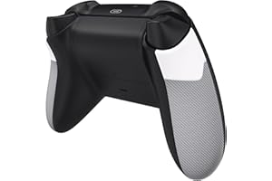 eXtremeRate White & Gray Performance Rubberized Grips Replacement Back Panels for Xbox Series X/S Controller, Non-Slip Diamon
