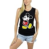 Disney Womens Mickey Mouse Sleeveless Muscle Tank Top (US, Alpha, Small, Regular, Regular, Black)