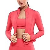 BRXL Women's Workout Running Jackets Cropped UPF 50+ Sun Protection Full Zip Slim Fit Outdoor Athletic Jacket