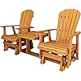 Kilmer Creek Rustic Finished 6' Cedar Fanback Settee Glider, Amish Crafted