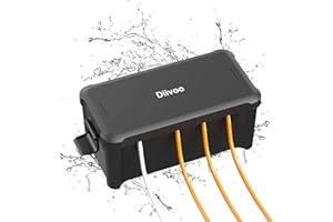 Diivoo Medium Weatherproof Extension Cord Cover, Outdoor Plug Protector Waterproof, Outdoor Extension Cord Box for Power Strip, Holiday Lights, Patio Heaters, Black