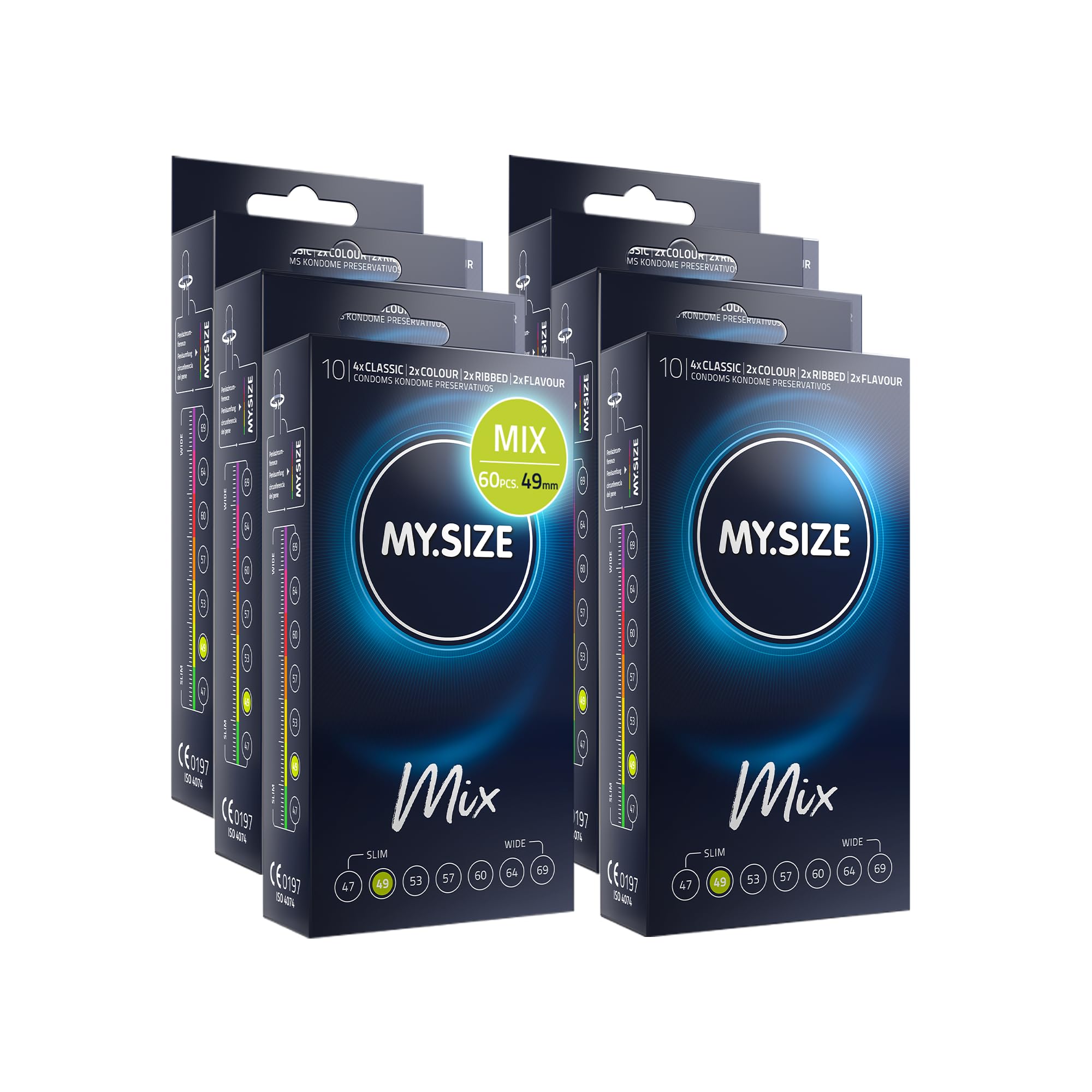 My.Size Mix Condoms Size 2, 49 mm, Value Pack, Contains 60 Pieces