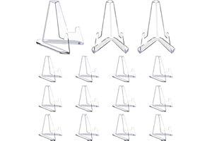 Jansburg 15 Pack Card Display Stands Acrylic Card Display Clear Mini Card Stands Sports Card Holder for Display Challenge Medals Baseball Card Trading Cards Coin Graded Card 2.08-inch Tall