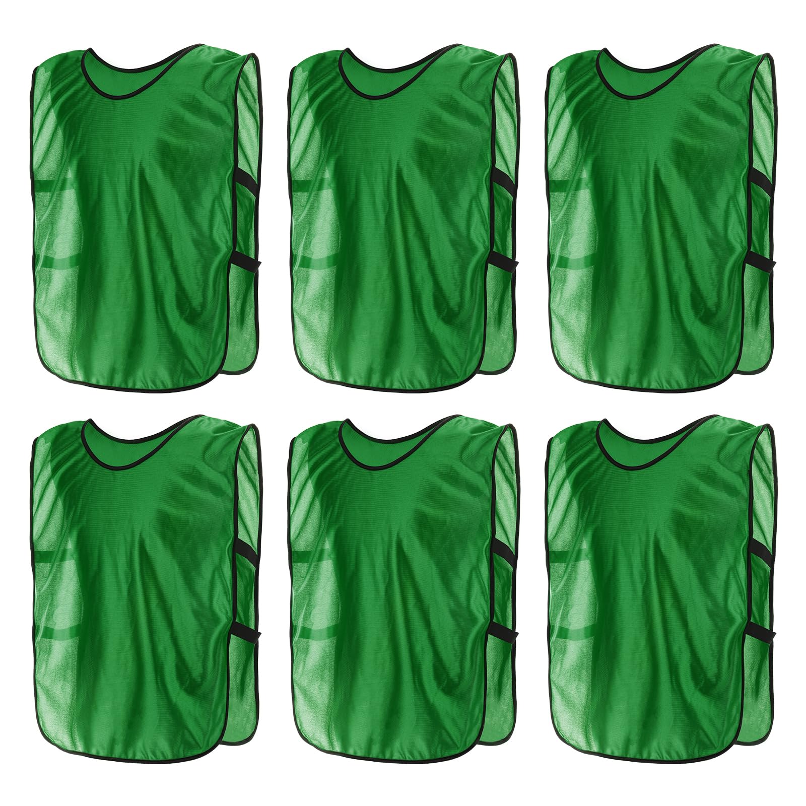 PATIKIL Scrimmage Vest, 6 Pack Soccer Pennies Soccer Jersey Training Vests Team Sports Pinnies Youth Football Practice Jerseys Fits Height 170cm to 200cm, Green
