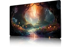 AIRCBC MTG Playmat Non-Slip Rubber Backing Printing Commander Board Game Desk Mat Duel Mat TCG Playmat PTCG Playmat 24x14 inches and Free Storage Bags (YXD-Dream Forest)