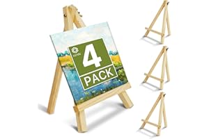 CONDA 4 Pack 9 Inch Wood Easels, Easel Stand for Painting Canvases, Art, and Crafts,Tripod,Painting Party Easel,Kids Student 