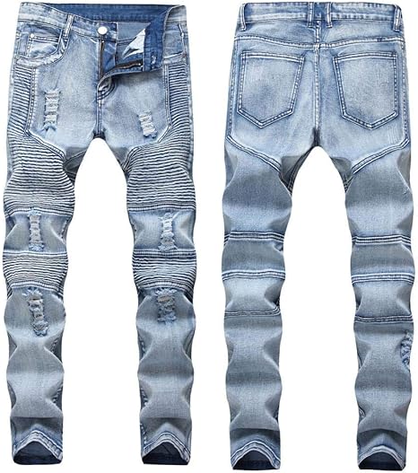 ZOTTOM Ripped Jeans Men's fold Ripped Jeans Men's Stretch ...
