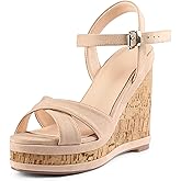 MERUMOTE Women's Wedge Heels High Platform Wedge Sandals Buckle Shoes For Summer
