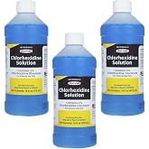 Durvet 3 Bottles of Chlorhexidine Solution, 16 Ounces Each, for Cleaning Superficial Wounds on Dogs and Horses