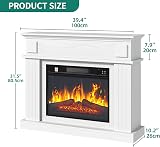 YITAHOME White 39" Free Standing Electric Fireplace Suite 7-Day Remote LED view 5