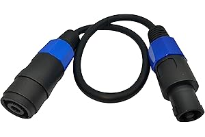 MTUERANC Speakon Male to Female Extension Cables, 18AWG Speakon Cable, with Twist Lock, for DJ PA Stage Loudspeaker Amplifier Audio Jack Speaker Cable (50cm/1.5Feet)
