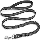 Mycicy 5FT Bungee Dog Leash Shock Absorbing Lightweight Small Medium Dogs | Reflective Nylon Lead 2cm Wide- Soft Handle- Anti-Pull Training- 6 Colors