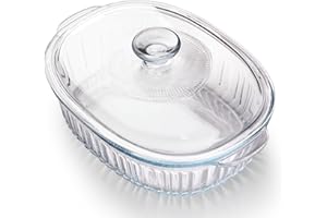 NUTRIUPS Glass Casserole Dish with Glass Lid, Borosilicate Glass,Casserole Dish for Oven, Baking Dish with Lid (3QT)