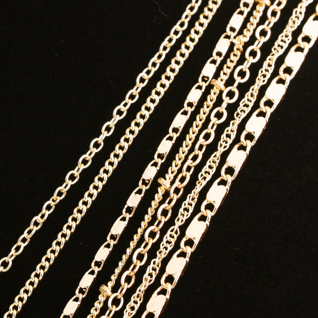 ELEARD Women Multi Chain Necklace Waterfall Multi Strand Jewel Chain Tassel Necklace Gold