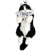 Krifey Stuffed Animals Backpack, Cute Cat plush Backpack, Realistic Animal Handcrafted Daypack with Adjustable Straps, Birthday Gifts for Women, Tuxedo Cat