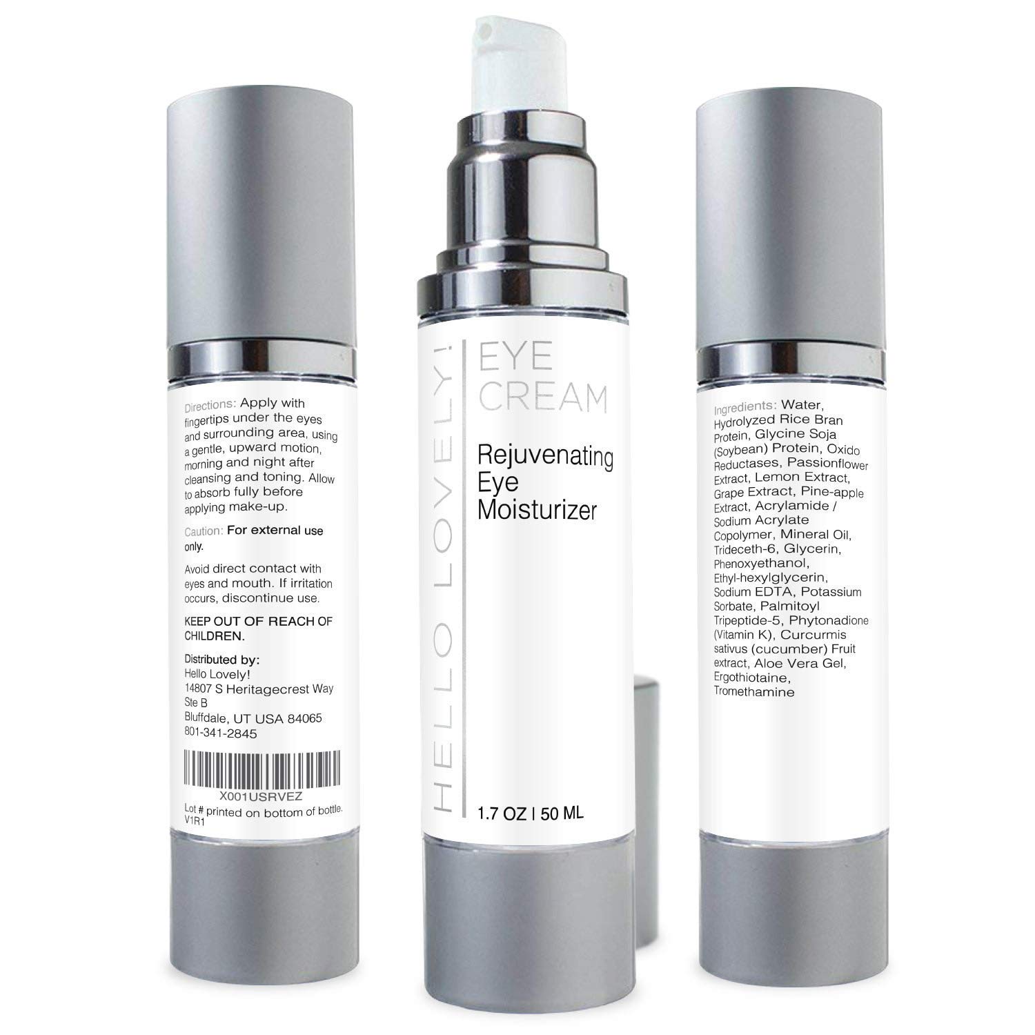 Anti Aging Eye Cream Moisturizer for Under Eye Bags, Dark Circles, and Puffiness - Reduce Wrinkles, Fine Lines, and Crows Feet - Made in USA - 1.7 fl oz Unscented: Beauty