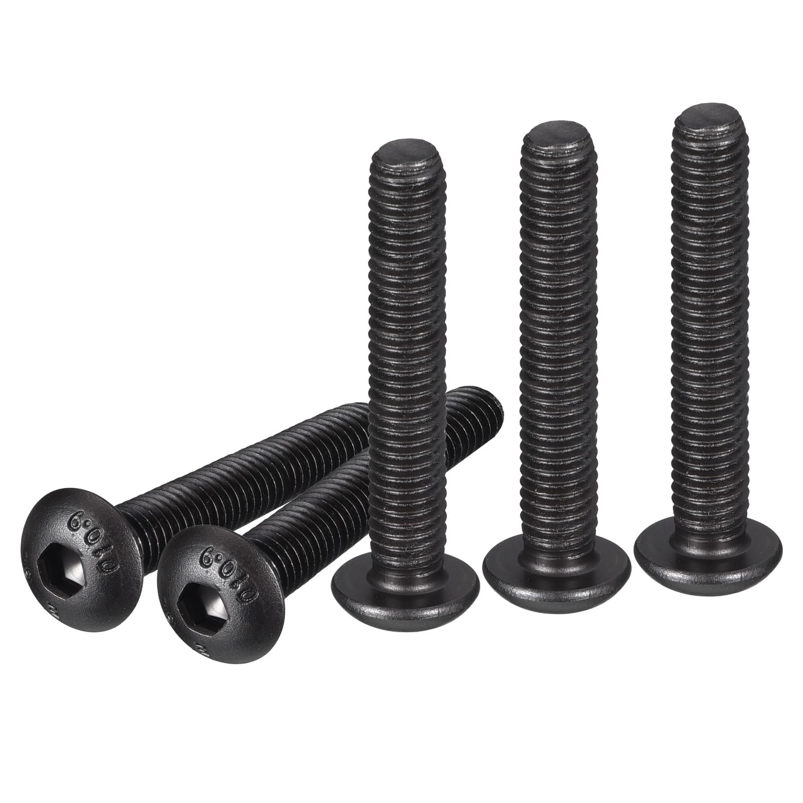 DTGN M5-0.8x30mm Button Head Socket Cap Screws - 50Pack - Good for Machine - Carbon Steel Black Oxide - Hex Drive Full Thread Fasteners — image 1
