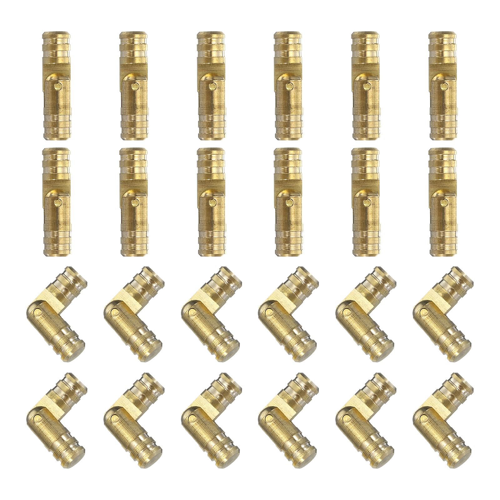 uxcell Invisible Brass Barrel Hinges, 40pcs 5x19mm Brass Concealed Hinges Folding Support Cylindrical Hidden Small Barrel Hinges for Jewelry Box