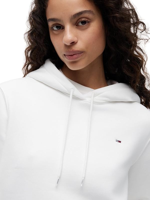 Damen Tjw Reg Flag Hoodie Dw0dw19958 Pullover-Kapuzenpulli, Weiß (White), M EU