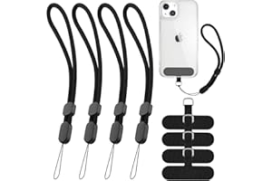 4-Pack Phone Wrist Strap, Adjustable Hand Wrist Strap Lanyard with 4pcs Tether Tabs for Most Phone Case