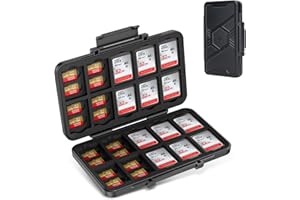 [Large Capacity] 60 Slots Memory Card Case for 20 SD and 40 TF Cards, Compact Size & Portable SD SDHC SDXC TF Micro SD Card H