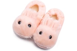 eccbox Toddler Boys Girls Cute Slippers Unicorn Fluffy Fuzzy Winter Warm Slippers Cartoon Animal Plush Indoor House Slip-on Shoes