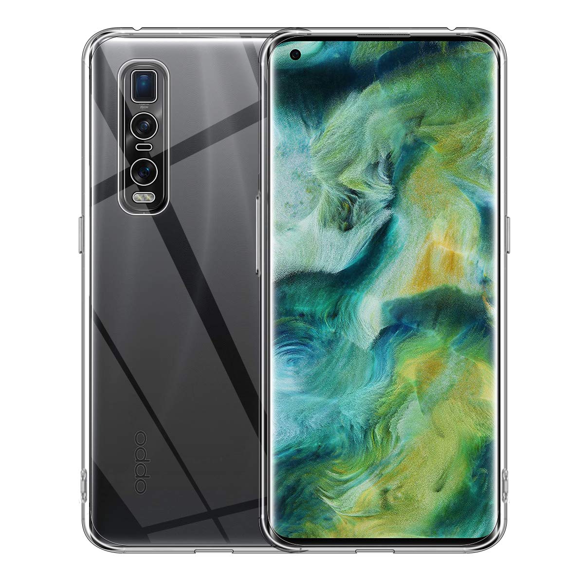 ELYCO Case for OPPO Find X2 Pro, Flexible TPU Silicone Bumper Protective Cover Shock Absorption Case for OPPO Find X2 Pro - Ultra Transparent, Drop-Proof, Anti-Scratch (Clear)