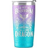 Onebttl Dragon Gifts for Girls Teen Women, Dragon Lovers, Book Lover Gifts, I'm not a Bookworm, 20oz Stainless Steel Tumbler for Birthday Christmas