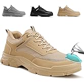 GUSAYEX Steel Toe Shoes for Men Lightweight Work Shoes Comfortable Mens Work Boots Indestructible Safety Shoe for Men Industrial Construction Steel Toe Sneakers Soft Mens