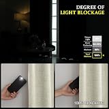 CUCRAF 100% Blackout Curtains 52x72 Inches Two Panels Beige Eyelet Thermal view 4