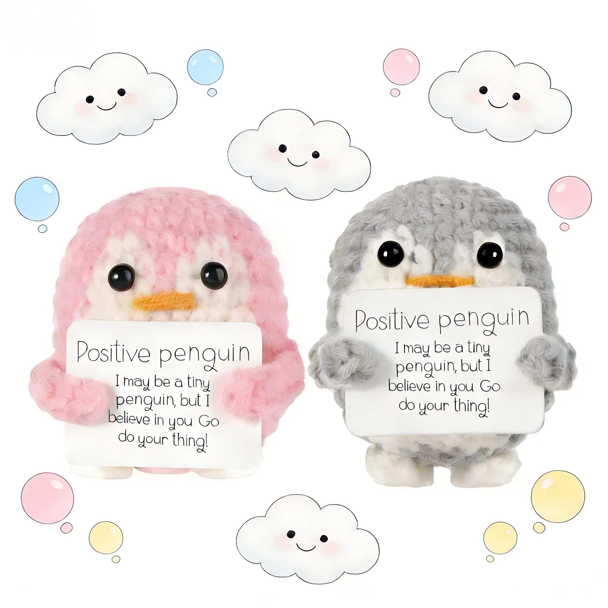 WNXBFO 2 Pcs Positive Penguin, Penguin, Easter Positive Gifts, Positivity Gifts, Thoughtful Gift for Friends, Positive Gift for Family Friends Encouragement Party Decoration