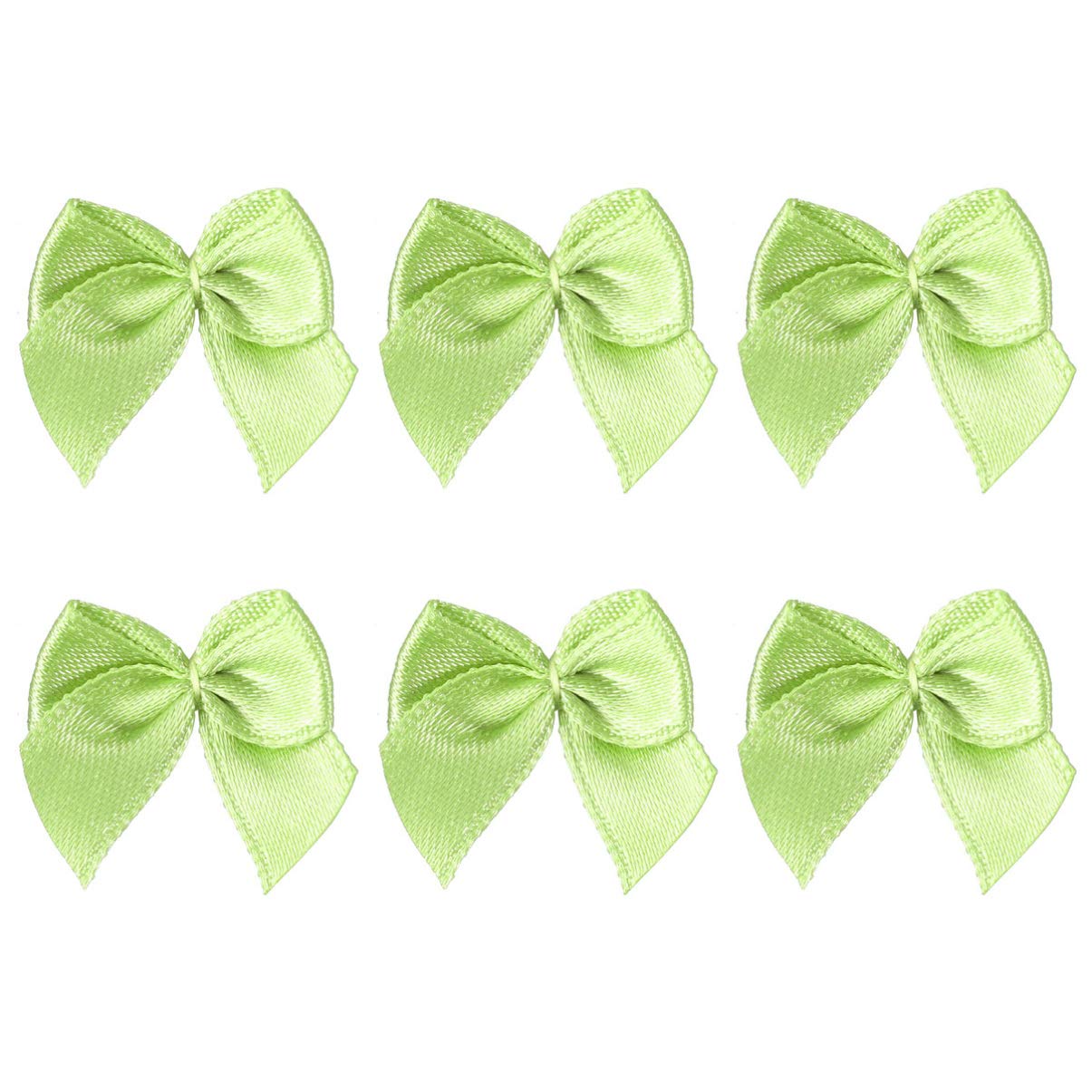 100 Pcs Mini Satin Ribbon Bows Flowers Sewing Appliques Scrapbooking Embellishment for DIY Craft Wedding Gift Hair Clip Bowknot Decoration 2. 2 x 2cm Light Green Small Bows