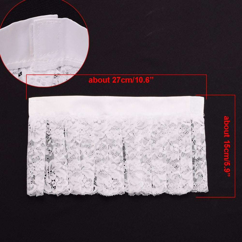 BLESSUME Steampunk Lace Cuffs Set Costume Accessory, Big White Cuffs - Image 3