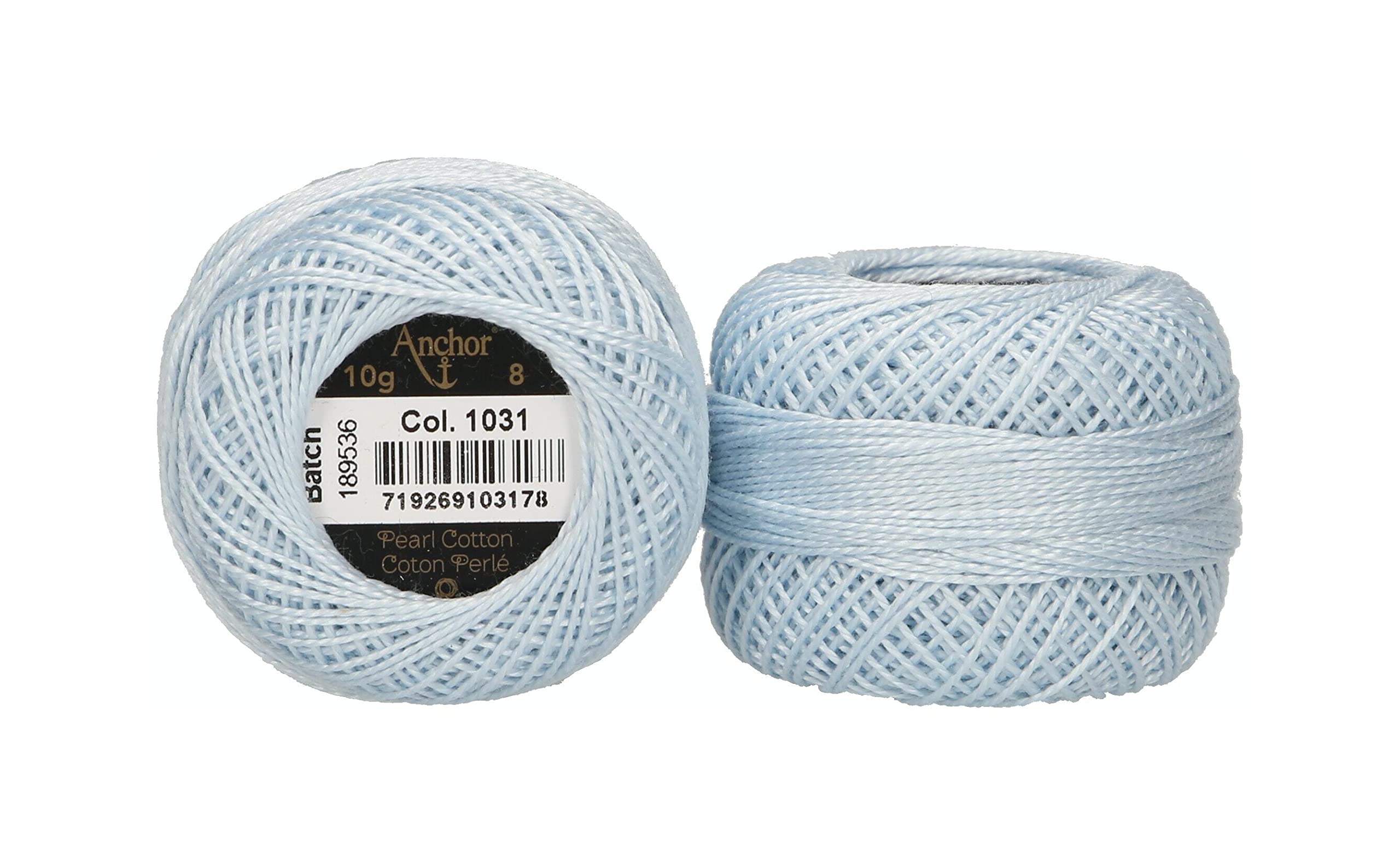 ANCHOR Pearl Yarn, Thickness: 8, Packaging: 10G, Running Length: 82M blasshellblau Embroidery Threads