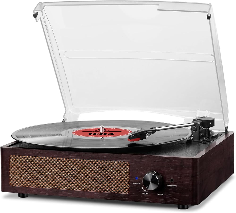 Mersoco Vinyl Record Player Turntable with Built-in Bluetooth & 2 Speakers