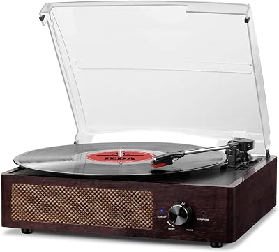 Mersoco Vinyl Record Player Turntable with Built-in Bluetooth & 2 Speakers