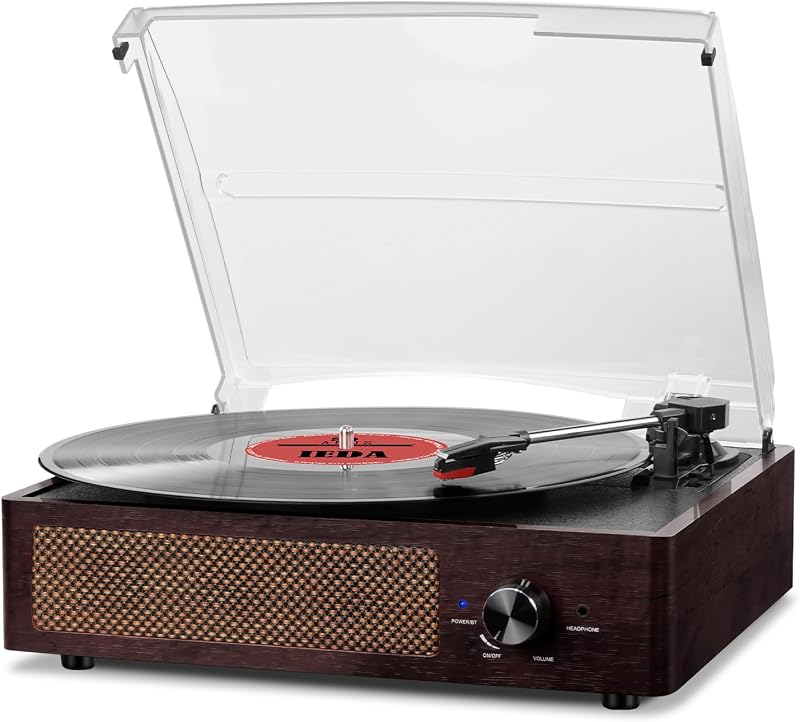 Mersoco Vinyl Record Player Turntable with Built-in Bluetooth & 2 Speakers