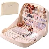 Fcteap Pencil Case Pouch Box Cute Kawaii Large Capacity Aesthetic Zipper Pen Holder Organizer Bag for Office Workspace Supplies Desk Accessories Travel (Green)