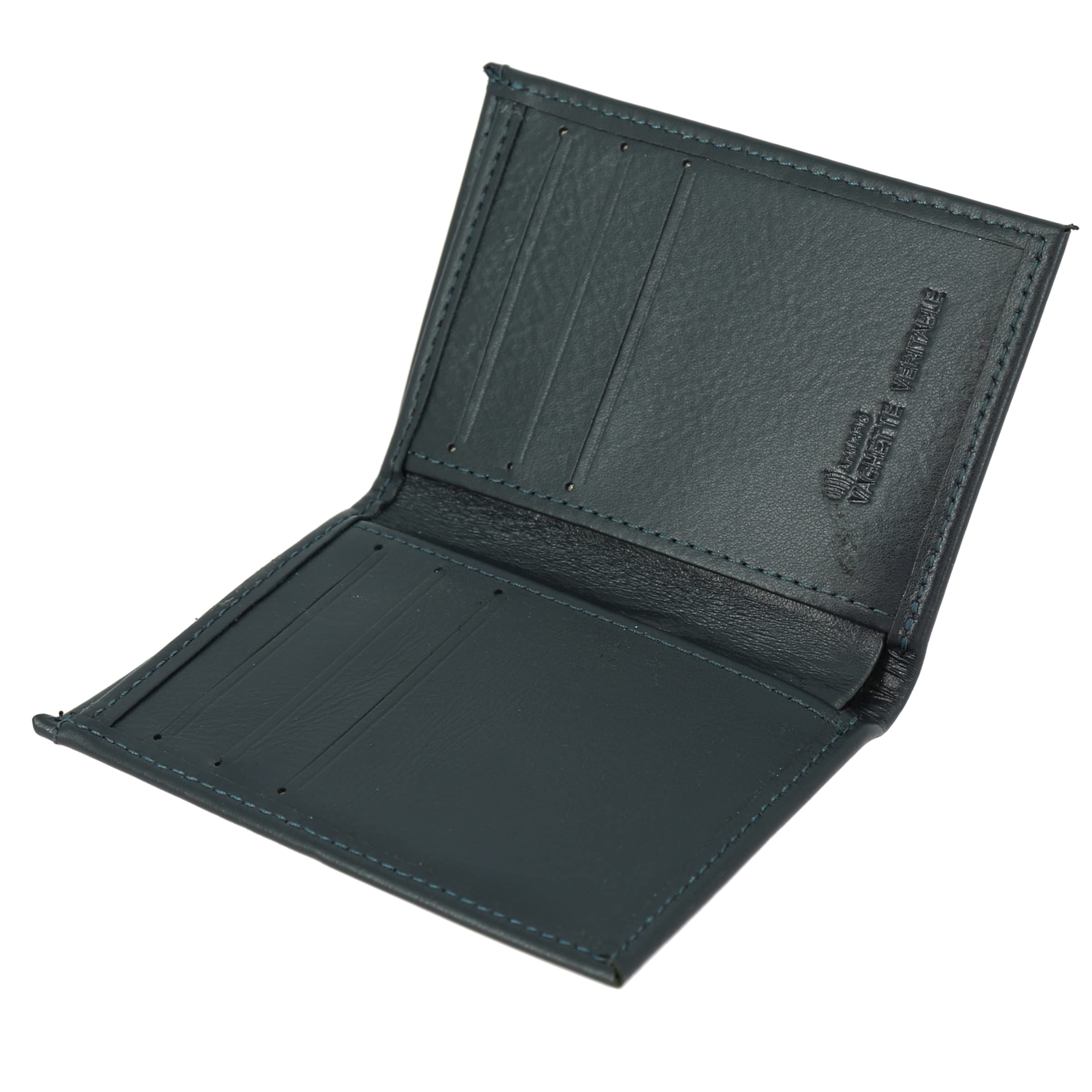 FASHIONGEN - Sawsan Cowhide Leather Credit Card Holder Loyalty Visitor Card Holder for Women and Men, Navy Blue, Taille Unique, Minimalist