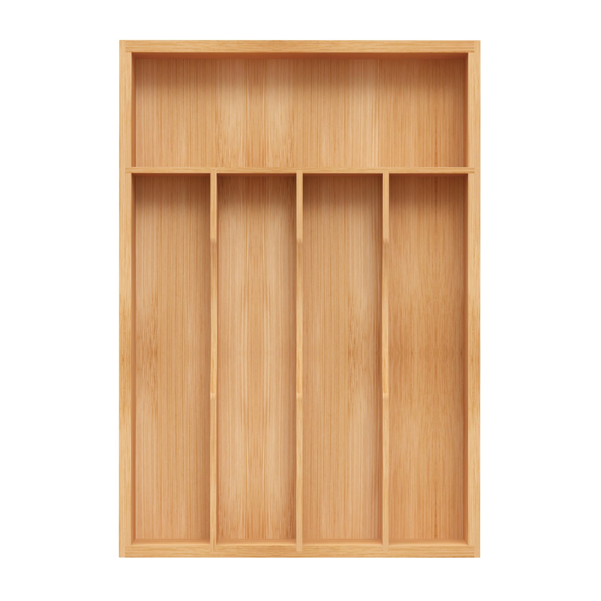 Photo 1 of *Major Damaged*
Bamboo Silverware Organizer, Kitchen Drawer Organizer, Utensil Holder, Cutlery Tray & Spoon Flatware Storage with Grooved Drawer Dividers (5 Slots, Natural)