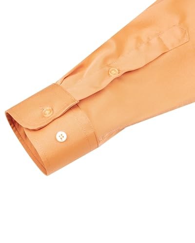 J.VER Men's Stretch Wrinkle-Free Dress Shirt - Solid Yellow, Long Sleeve, Regular Fit, Medium - View #3