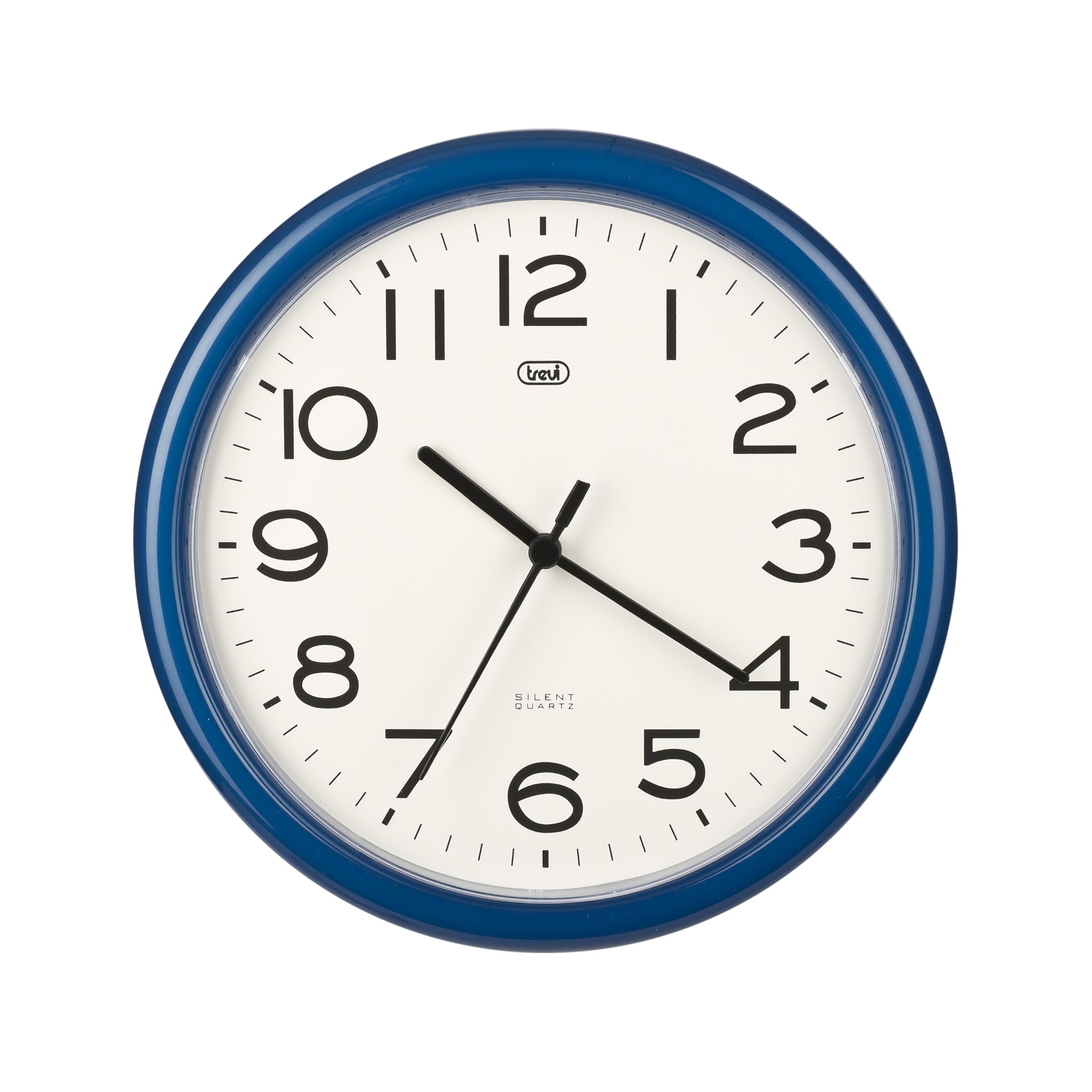 Trevi OM3301 - 25.5cm diameter Quartz Round Wall Clock with Sweep Movement - Blue