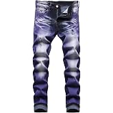 JUNBAOSS Men's Slim Fit Stretch Jeans Ripped Skinny Jeans for Men, Distressed Straight Leg Fashion Comfort Flex Waist Pants