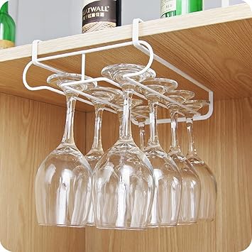 Kitchen Wine Glass Storage Rack Double Row Cupboard Wine Glass