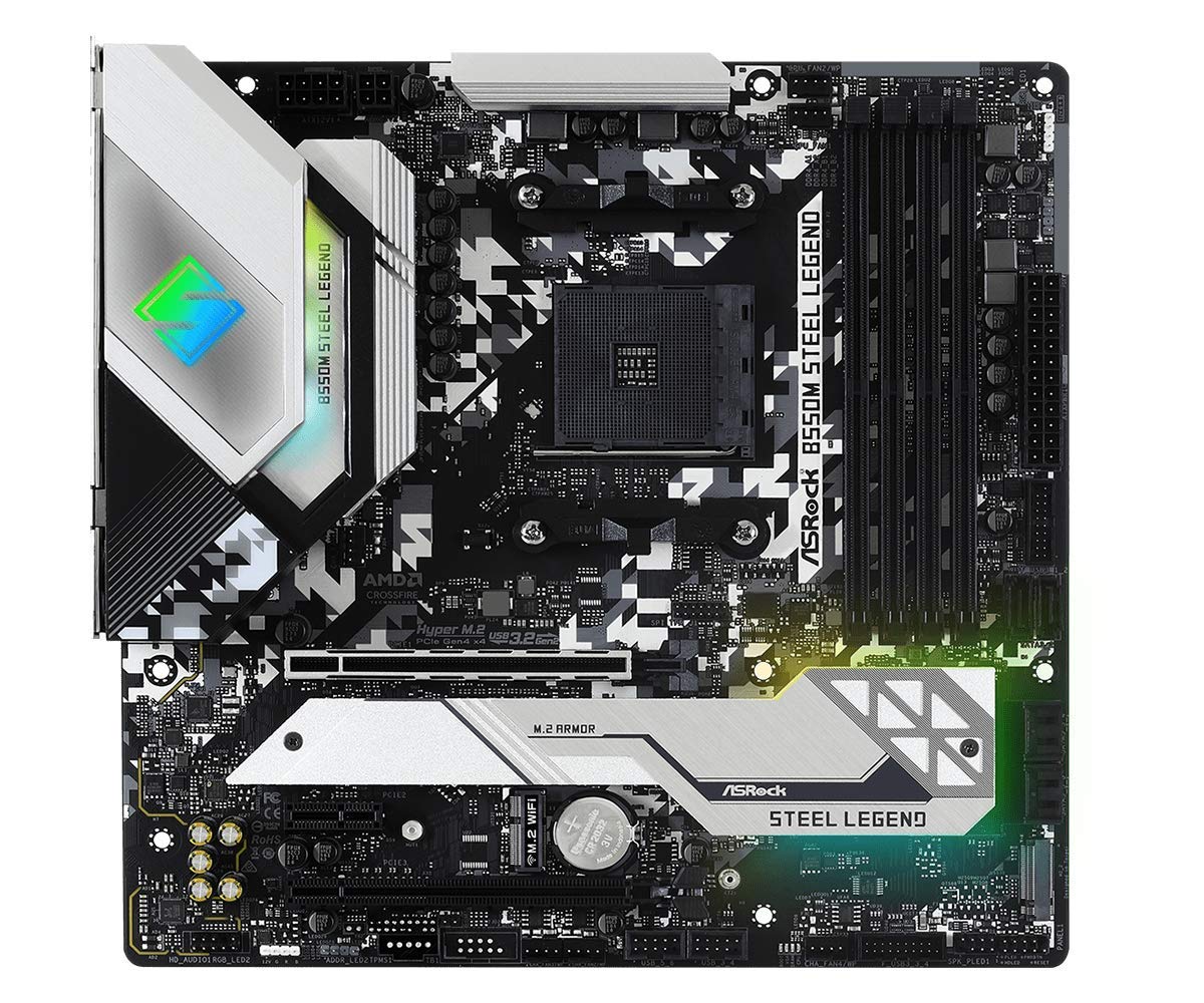 Asrock B550M Steel Legend Motherboard, Supports 3rd Gen AMD4 Ryzen, PCIe 4.2