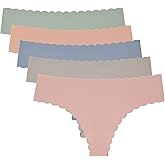 Wetopkim Seamless Thongs for Women, No Show Panties V-waisted Stretch Breathable, Seamless Thong Underwear 6 Pack S-XL