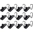 Novemkada Tarp Clips with Carabiner,16/24 Pcs Heavy Duty Lock Grip Thumb Screw Camp Tent Clamp Clip for Awnings, Outdoor Camping, Caravan Canopies, Car Covers, Swimming Pool Covers (24PCS)