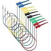 Sumnacon 10Pcs Test Hook to Male Jumper Wires - 26 AWG Binding Post to Solderless Breadboard Jumper Leads, Soft Silicone Flexible Test Leads for Electrical Testing