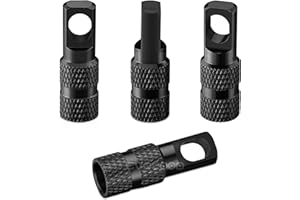 EVOZOOD Presta Valve Stem Dust Caps with Valve Core Remover–Lightweight Aluminum Bike Air Valve Covers for Road MTB Bicycle Tubes - 4 Pack